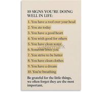 Ten Doing Well Life Clues Poster Motivation | Notice hidden blessings with this perspective shifting art(Framed,08x12inch(20x30cm))