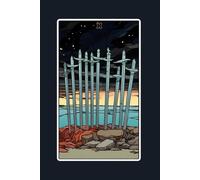 Ten of Swords - Tarot Card Notebook - Card No.64 (Color Ed.): A5 Ruled Lined Tarot Journal Diary Sketchbook Notebook - Ten of Swords (Rock Bottom and Endings)