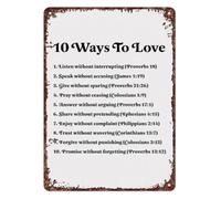 Ten Ways To Love Humor Metal Plaque 8x12 Inch