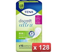 TENA 128 PEZZI -DISCREET ULTRA NORMAL PZ.16 PER 8 CONFEZIONI cura casa e persona