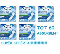 TENA DISCREET MAXI 12 ASSORBENTI SUPER OFFERTA 5 CONFEZIONI (5X12) TOT 60 PEZZI