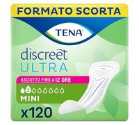 TENA Discreet Mini Ultra Assorbenti, 6 x 20 Pezzi | Per Donna,120 Assorbenti Totali, Pacco Scorta Mensile, Discreti e Confortevoli