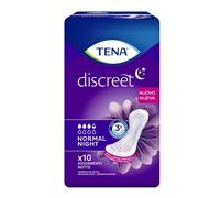Tena Discreet Normal Night - Assorbenti notturni per le perdite urinarie, 10 assorbenti