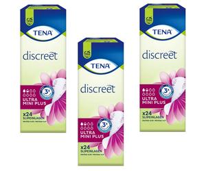 Tena Discreet Salvaslip 3x 24 Pezzo Incontinenza Ultra Mini Plus 3 Fach Custodia