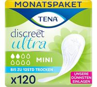 TENA Lady Discreet Mini Towels, for Light Bladder Weakness, Monthly Pack of 120 Incontinence Pads for Women