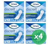 TENA Discreet Maxi - Assorbenti per Perdite Urinarie Femminili, Discreti e Confortevoli, 12 Pezzi