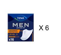 Tena Men Active Fit Level 3, 6 Confezioni da 16 Assorbenti (96)