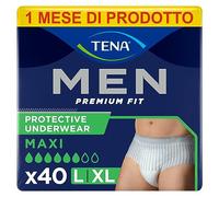 TENA MEN Premium Fit Boxer Assorbenti Monouso, Livello 4, Taglia L | Pacco Scorta Mensile, Boxer per Perdite Urinarie, Elasticizzati, Per Uomo, Confezione da 40