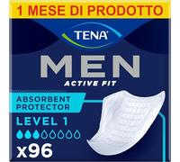 TENA MEN Protezioni Assorbenti Level 1, Pacco Scorta 96 Pezzi | 8 Confezioni da 12 Pezzi, Discreti e Confortevoli, Protezioni per Perdite Urinarie Maschili, Pacco Scorta Mensile