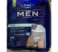 Tena Men Taglia S/M Active Fit Pants Normal Mutandine Assorbenti Uomo - grigio