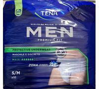 Tena Men Taglia S/M PREMIUM Fit Pants Mutandine Assorbenti Uomo - grigio