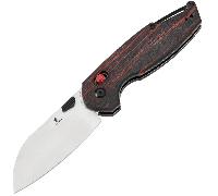 Tenable Knives Modello 6 Stonewashed 14C28N, Rosso & Nero G-mascus T1022V8