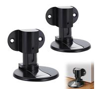 TenaLucy 2 Pezzi Fermaporta Magnetico in Metallo Invisibile da Pavimento e Muro, Regolabili con Adesivo 3M e Viti per Porte (Nero)