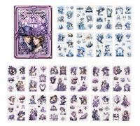 TenaLucy 20 Pezzi Scrapbooking Kit Scrapbook Scrapbooking Adesivi Kit scrapbooking Accessori Bullet Journal Adesivi PET Giardino Stickers（Rêve violet）
