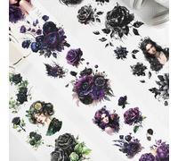 TenaLucy 3 Pezzi Scrapbooking Adesivi Scrapbooking Kit Stickers Aesthetic Scrapbook Stickers Nastro Adesivo Washi Nastri in PET Gotico da Giardino,per Bullet Journal,Fai Da Te,Artigianato