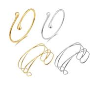 TenaLucy 4 Pezzi Bracciale Donna Oro,Bracciale Braccio Superiore Donna Bracciale Avvolgente per Braccio Braccialetto Regolabile Braccialetti Aperti da donna