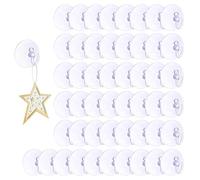 TenaLucy 50 Pezzi Ventose con Gancio,Ventose per Vetro Gancio Ventosa Trasparenti con Gancio Ganci A Ventosa Super Resistenti Ventose per Muro Ganci Ventosa Bagno,Senza Forare(4cm)