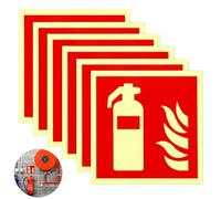 TenaLucy 6 Pezzi Cartello Estintore,Estintore PVC Adesivo Resistente Adesivo Estintore Segno Dell'Estintore Cartelli Adesivi Estintore,PVC Autoadesivo Fotoluminescente(15X15Cm)