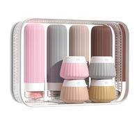 TenaLucy 8 Pezzi Kit Viaggio Liquidi Silicone, Contenitori da Viaggio per Liquidi, Beauty Case da Viaggios Accessori Bagno Skincare Kit, Flaconi Viaggios Riutilizzabili per articoli toeletta (05)