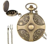 TenaLucy Mini Set di Dadi DND,Set di Dadi Mini DND 7 Dadi in Metallo Poliedrico DND con Steampunk Gear Orologio da Tasca Conchiglia(Rame)