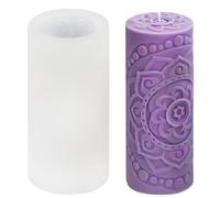 TenaLucy Stampo per Candele Loto,Stampi per Candele Cilindriche Stampi per Candele in Silicone Stampi per Candele Fai Da Te Stampo per Candele in Silicone 3D,per Aromaterapia,Candele（Bianco）