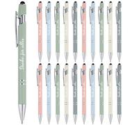Tenare 20 Penna a Sfera Danke für Alles Retrattile con Incisione Citazioni in Metallo Regalo d'Addio con Penna Touch per Insegnanti Dipendenti Colleghi(Colori dei Macaron)