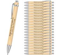 Tenare 20 Pezzi Penne Ispiratrici Penne Motivazionali con Detto Manchmal Vergisst du Penna a Sfera Retrattile in Legno Regalo per Addio Esame Family Office della Scuola Amico Collega