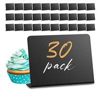 Tenare 30 Mini Lavagne per Prezzi Lavagnetta Nera Piccola con Supporto Segnaprezzi per Alimenti Cartellini per Prezzi Cancellabili Segnaposto da Tavolo per Festa Matrimonio, 10 x 7,5 cm (Stile L)