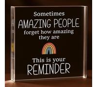 Tenare Regalo di ringraziamento, con scritta in inglese "Sometimes People Forget How Amazing They Are Sentimental Well Done", targa per donne, uomini, amici, insegnanti, mentori e familiari (stile