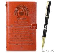 Tenare Regalo per Grazie Maestre Set di Quaderno e Penna Regalo di Addio per Insegnanti Diario in Pelle Ricaricabile Agenda in Pelle A6 Taccuino in Pelle per Natale Fine Anno Viaggio Laurea Scuola