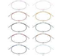 Tenare Set di 10 Pezzi di Bracciale con Angelo Custode Bracciale d'Angelo Portafortuna Braccialetti dell'Amicizia Regolabili per Coppie Amanti San Valentine Natale Regalo