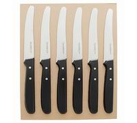 Tenartis Set 6 Coltelli da Tavola, Bistecca, Pizza, Frutta 11 cm Confezione Ecologica #PlasticFree Made in Italy