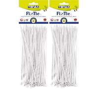 TENAX FIX-TIE L Fascette Multiuso in Plastica Lunghezza 20 cm Bianco, Confezione da 100 pezzi