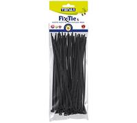 TENAX FIX-TIE L Fascette Multiuso in Plastica Lunghezza 20 cm Nero, Confezione da 50 pezzi
