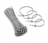 TENAX FIX-TIE XL Fascette Multiuso in Nylon, Misura XL 4,8 x 290 mm, Colore Argento, Stringicavo Autobloccanti per Casa e Giardino, Fissaggio di Reti e Schermature, Confezione da 50 Pezzi