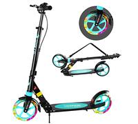 TENBOOM Kickscooter a disco in alluminio pieghevole, altezza regolabile per bambini 8 anni e risvegliati con freno a mano e campana, sistema a doppia sospensione