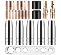 Tenbrachian 25 Pz Accessori per Saldature, per MIG/MAG Accessori per Saldatrice, M6 Ugelli Puntali per Saldatura MIG 1,0 mm, Fit 15AK MB15 MIG MAG Torcia di Saldatura, Ugello Conico Tazza Ugelli a Gas