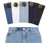 Tenbrachian 5 Pezzi Bottone Allarga Pantaloni, Bottoni Allarga Pantaloni Set Estensori Elastici in Vita Regolabili Estensori per Cintura Premaman Jeans, Donne e Uomini, 8,3 x 3,5 cm/5 Colori