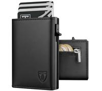 TENBST Portafoglio Uomo Slim in Pelle Naturale | Portacarte Elegante e Compatto con Tecnologia Magnetica | Porta Carte di Credito Uomo e Porta Tessere Uomo con Portamonete Integrato