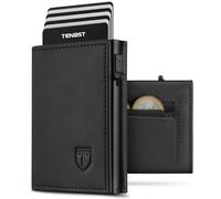 TENBST Portafoglio Uomo Slim, Magnetico Porta Carte di Credito con RFID Anticlonazione, Portacarte Piccolo, Porta Tessere con Portamonete e Contanti, Idea Regalo Uomo (nero)