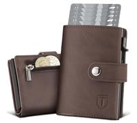 TENBST Portafoglio Uomo Slim Piccolo | Porta Carte di Credito Uomo in Pelle | Portacarte Uomo | Portatessere Protezione Rfid con Portamonete | Idea Regalo