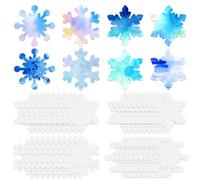 Tenceur 100 fogli di carta diffondente di colore da 15,2 cm, a forma di fiocco di neve, in 4 stili di acquerello, diffondere fiocchi di neve, carta invernale da colorare fai da te, progetti artistici