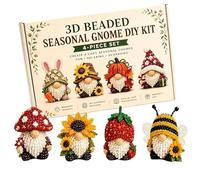Tencipeda 3D Beaded Animal Kit, Tiny 3D Beaded Animal DIY Kit with 4 Designs, Beginner-Friendly for Cozy Home Decor & Relaxing Handmade Hobby (Style C)
