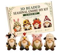Tencipeda 3D Beaded Animal Kit, Tiny 3D Beaded Animal DIY Kit with 4 Designs, Beginner-Friendly for Cozy Home Decor & Relaxing Handmade Hobby (Style A)