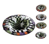 Tencipeda 3D Halloween Rug, 3D Rugs Optical Illusion Halloween Soft & Durable Halloween'S Area Rugs for Living Room (Ghost,50cm)