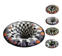 Tencipeda 3D Halloween Rug, 3D Rugs Optical Illusion Halloween Soft & Durable Halloween'S Area Rugs for Living Room (Pumpkin,50cm)