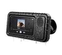 Tencipeda Aqua Play Phone Holder, 360° Waterproof Aqua Play Shower Phone Holder with Speaker, Fog-Proof Touch Screen Case for Bathroom, Bath, Kitchen Entertainment (Black)