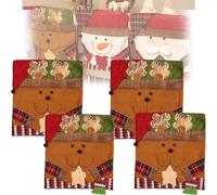 Tencipeda Christmas Chair Covers Set of 6, Classic Red Chair Back Covers for Christmas Banquet Holiday Festival Decor Home Kitchen Hotel (A,4 sets)