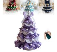 Tencipeda Crochet Christmas Kits, Handmade Christmas Tree, Suitable for Handcraft Lovers (Purple)