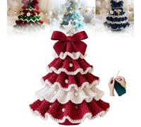 Tencipeda Crochet Christmas Kits, Handmade Christmas Tree, Suitable for Handcraft Lovers (Red)